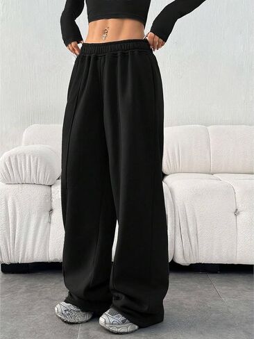 ZAFUL إمرأة واسعة الساق Sweatpants مرونة الخصر ركض موضة فضفاض السراويل العرق عارضة فضفاض صالة السراويل مع جيوب in Kuwait