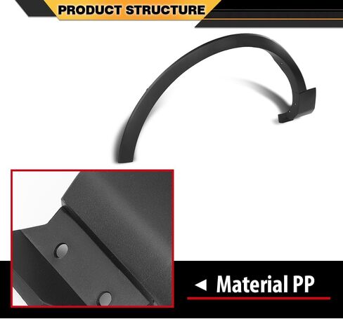 Front Pair Fender Flares Wheel Trim Opening Molding Left & Right Side Compatible with Ford Explorer/Police Interceptor Utility 2016-2019 FB5Z16038AB, FB5Z16039AB, FO1291130, FO1290130 Black in Saudi Arabia