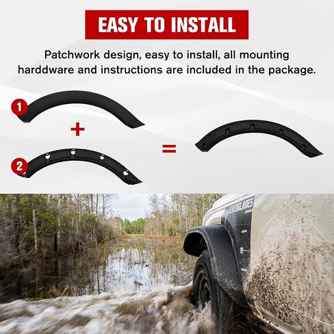 Widened Fender Flares Compatible with F-ord Bronco 2021-2024, Front & Rear XL Heavy Duty Mud Flaps Guards for Bronco Accessories, 4PCS(Not for Bronco Sport) in Saudi Arabia