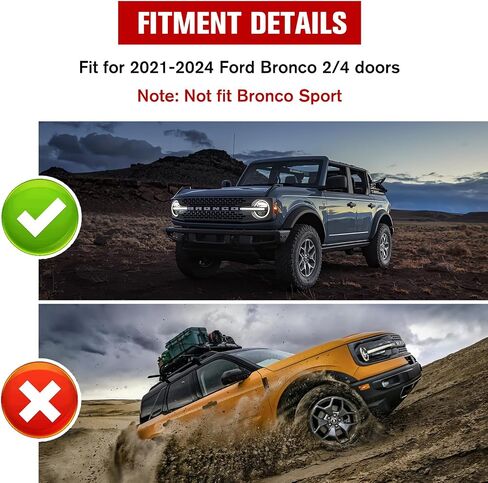 Widened Fender Flares Compatible with F-ord Bronco 2021-2024, Front & Rear XL Heavy Duty Mud Flaps Guards for Bronco Accessories, 4PCS(Not for Bronco Sport) in Saudi Arabia