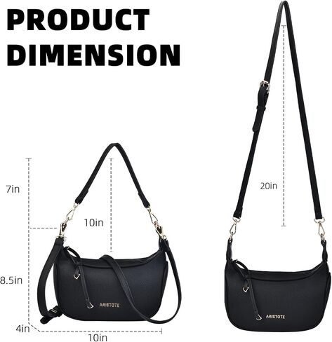 ARISTOTE Shoulder Bags for Women, Leather Small Purse Cute Hobo Tote Handbag Crossbody Wallet with Removable Strap in Saudi Arabia