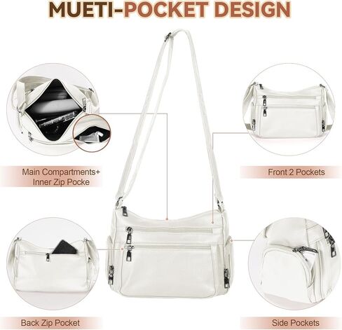 Crossbody Purses for Women PU Leather Shoulder Handbags Lightweight Waterproof Travel Bag Ladies Pocketbooks in Saudi Arabia