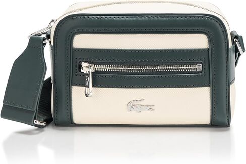 Lacoste Women's Small Nilly Petit Piqué Reporter Bag, Flour/Dark Green, One Size in Saudi Arabia