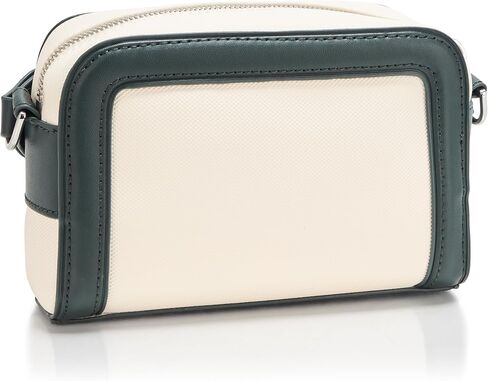Lacoste Women's Small Nilly Petit Piqué Reporter Bag, Flour/Dark Green, One Size in Saudi Arabia