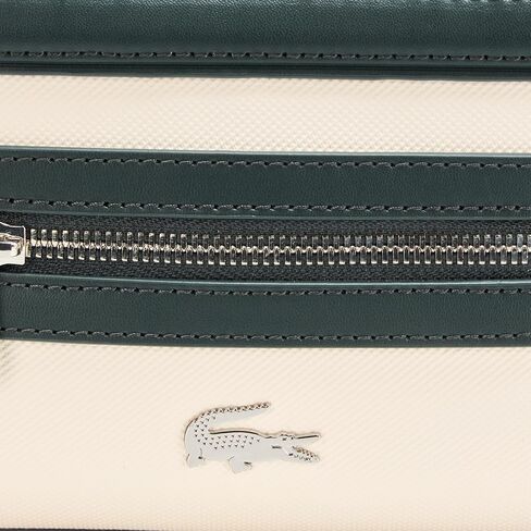 Lacoste Women's Small Nilly Petit Piqué Reporter Bag, Flour/Dark Green, One Size in Saudi Arabia