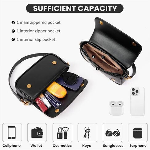 Shoulder Bag For Women Trendy Small Purse Cute Mini Vegan Leather Handbags with 2 Removable Strap in Saudi Arabia