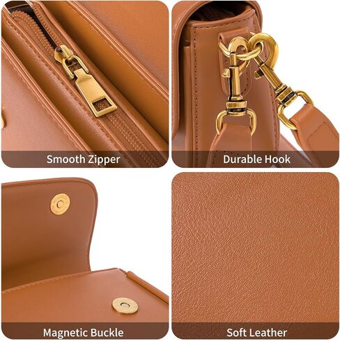 Shoulder Bag For Women Trendy Small Purse Cute Mini Vegan Leather Handbags with 2 Removable Strap in Saudi Arabia