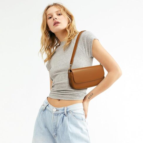 Shoulder Bag For Women Trendy Small Purse Cute Mini Vegan Leather Handbags with 2 Removable Strap in Saudi Arabia