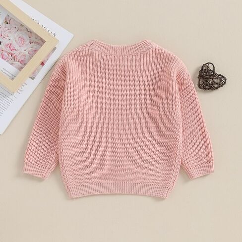 Karwuiio Toddler Baby Girl Boy Knit Sweater Long Sleeve Heart Sweater Infant Warm Fall Winter Pullover Sweatshirt Knitwear in Kuwait