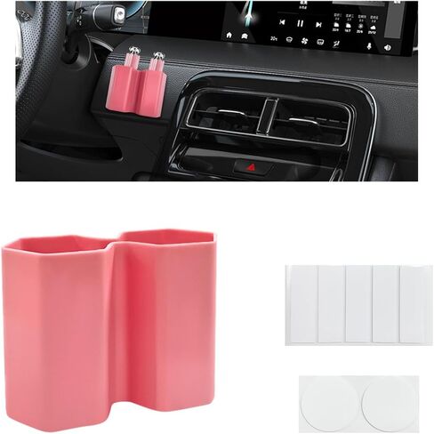 Car Chapstick Holder, Strong Adhesive Upright Vehicle Lip Balm Holder with Double Tube, Space Saving Automotive Interior Lipstick Organizer for Women Men, Car Accessories (Black) in Saudi Arabia