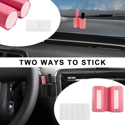 Car Chapstick Holder, Strong Adhesive Upright Vehicle Lip Balm Holder with Double Tube, Space Saving Automotive Interior Lipstick Organizer for Women Men, Car Accessories (Black) in Saudi Arabia