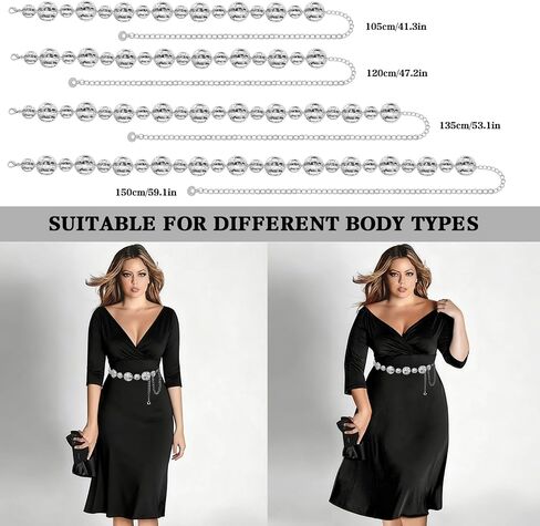 LIMHOO Women's Metal Waist Chain Belts Gold Silver Link Belt for Dresses in Saudi Arabia