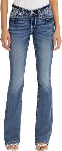 Miss Me Women's Royal Rebellion Fleur De Lis Mid Rise Bootcut Jeans in Saudi Arabia