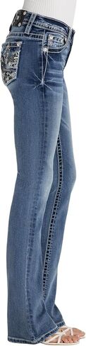 Miss Me Women's Royal Rebellion Fleur De Lis Mid Rise Bootcut Jeans in Saudi Arabia
