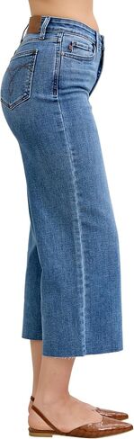Judy Blue Womens Jeans - High Waisted Wide Crop Classic Raw Hem in Saudi Arabia
