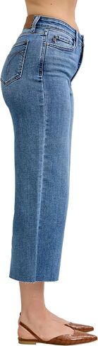Judy Blue Womens Jeans - High Waisted Wide Crop Classic Raw Hem in Saudi Arabia