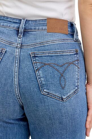 Judy Blue Womens Jeans - High Waisted Wide Crop Classic Raw Hem in Saudi Arabia