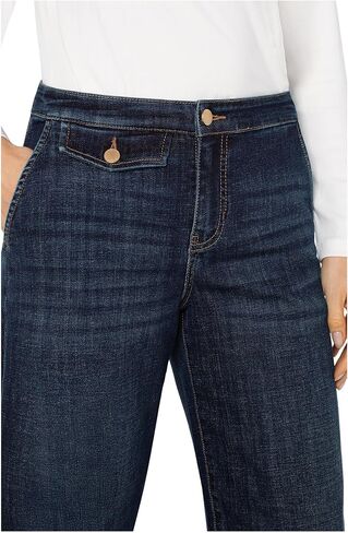 Liverpool Women's Stride Mid-Rise Wide Leg Jean with Trouser Details 27'' Inseam in Saudi Arabia