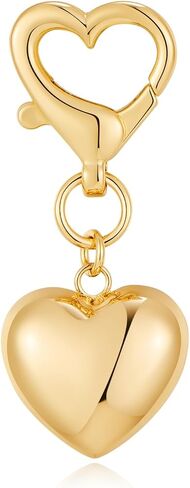 Gold Charm Heart Keychain for Women Bagchain Gold Fashion Keychains Accessories in Saudi Arabia