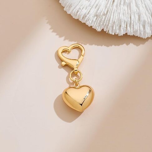 Gold Charm Heart Keychain for Women Bagchain Gold Fashion Keychains Accessories in Saudi Arabia