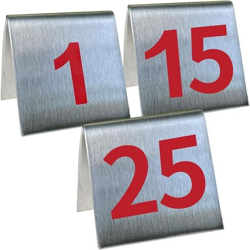 1-25 رقم طاولة الخيمة من الفولاذ المقاوم للصدأ للمطاعم والمقاهي والحانات مقاس 2 × 2 بوصة باللون الأسود in Kuwait