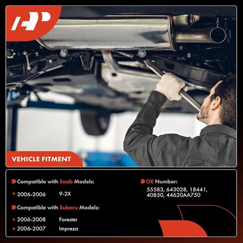 A-Premium Rear Catalytic Converter with Gasket Kit Direct-Fit Compatible with Subaru Forester 2006-2008, Impreza 2006-2007 & Saab 9-2X 2006, 2.5L, E.P.A. Compliant, Replace# 44620AA750 in Saudi Arabia