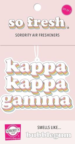 Sorority Shop Kappa Kappa Gamma Retro Air Freshener - KKG Bubblegum Scented Air Freshener – Sorority Retro Design Air Freshener for Car or Dorm– Sorority Gift, Charm Paraphernalia in Saudi Arabia