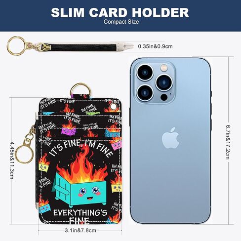 Slim Wallet Credit Card Holder, Small Stove, RFID Wallet Women Cute Small Front Pocket Wallet With Zipper, PU Leather Thin travel RFID Blocking Card Case ID Window,Ladies Gifts in Kuwait
