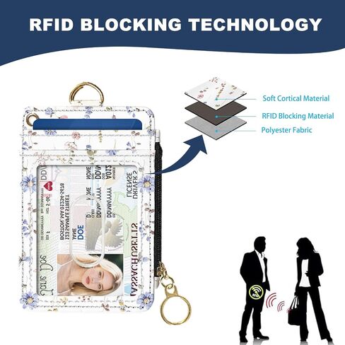 Slim Wallet Credit Card Holder, Small Stove, RFID Wallet Women Cute Small Front Pocket Wallet With Zipper, PU Leather Thin travel RFID Blocking Card Case ID Window,Ladies Gifts in Saudi Arabia