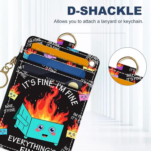 Slim Wallet Credit Card Holder, Small Stove, RFID Wallet Women Cute Small Front Pocket Wallet With Zipper, PU Leather Thin travel RFID Blocking Card Case ID Window,Ladies Gifts in Kuwait