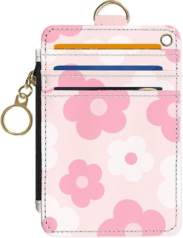 Slim Wallet Credit Card Holder, Small Stove, RFID Wallet Women Cute Small Front Pocket Wallet With Zipper, PU Leather Thin travel RFID Blocking Card Case ID Window,Ladies Gifts in Kuwait