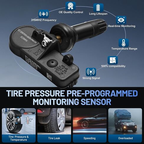 مستشعر TPMS 13586335 لمستشعر مراقبة ضغط الإطارات GM 315Mhz متوافق مع Chevy Silverado Suburban Tahoe، متوافق مع GMC Sierra Yukon، متوافق مع Cadillac ATS CTS Escalade in Kuwait