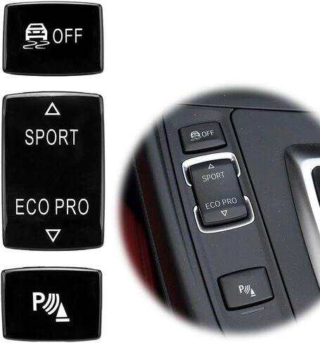 سيارة والعتاد لوحة التحكم P زر التبديل استبدال الرياضة ECOPRO قبالة غطاء زر لسيارات BMW 1 2 3 4 سلسلة F20 F21 F22 F23 F30 F31 F34 F35 F32 (أسود-3 أزرار) in Kuwait
