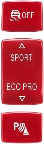 سيارة والعتاد لوحة التحكم P زر التبديل استبدال الرياضة ECOPRO قبالة غطاء زر لسيارات BMW 1 2 3 4 سلسلة F20 F21 F22 F23 F30 F31 F34 F35 F32 (أسود-3 أزرار) in Kuwait