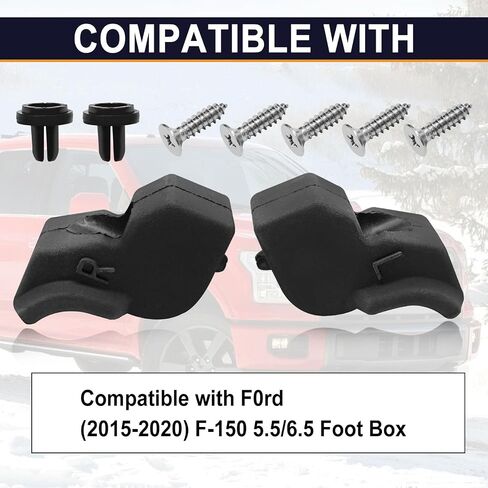 Tailgate Rubber Bumper Cushions Kit - Left & Right Side with 4 Metal Bolts - Compatible with 2015-2022 Ford F-150 (5.5' Bed) - Replaces OEM FL3Z-99439A00-A & FL3Z-99439A00-B (2-Pack) in Saudi Arabia