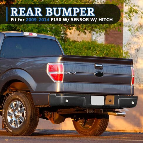 مجموعة ممتص الصدمات الخلفي F150 متوافقة مع المصد الخلفي 2009-2014 F150 مع فتحة مستشعر وقوف السيارات مع وصلة سحب F150 استبدال المصد الخلفي لـ FO1103171، FO1106362 (أسود) in Saudi Arabia