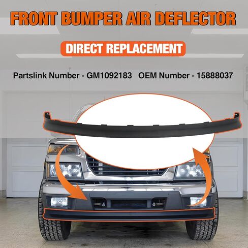 CarPartsDepot المصد الأمامي منحرف الهواء متوافق مع 2004-2012 شيفروليه كولورادو وجي إم سي كانيونر GM1092183 15888037 in Saudi Arabia