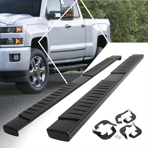 6" Silver Aluminum Running Boards Side Steps Nerf Bars Compatible with 07-19 Chevy Silverado/GMC Sierra Extended Cab (Pair) in Saudi Arabia