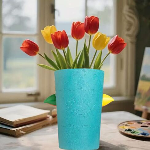 Blue Big Eyes Abstract Face Planter Pots Picasso Flower Pot Colorful Resin Vase Unique Head Planters for Indoor Plants Home Balcony Decoration in Saudi Arabia