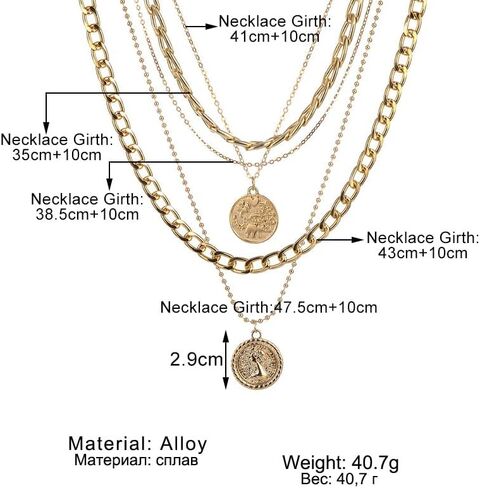 Gold Chunky Necklaces for Women Multi Layered Punk Gold Statement Necklaces Hip Hop Portrait Cuban Link Chain Necklace 90s Outfit Accessories in Saudi Arabia