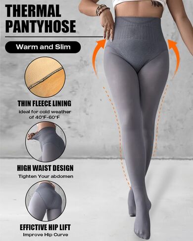 Womens High Waist Fleece Lined Tummy Control Butt Lifting Leggings Thick Warm Shaping Tights Slim Fit Elastic Pants in Saudi Arabia