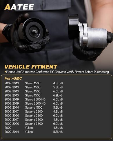 AATEE 39083 Belt Tensioner Assembly For:-Chevy Silverado 1500 Express Suburban Tahoe Colorado For:-GMC Sierra Yukon XL Savana Canyon For:-Cadillac Escalade For:-Hummer H2 2009-2020 OE# 19193110 89397 in Saudi Arabia