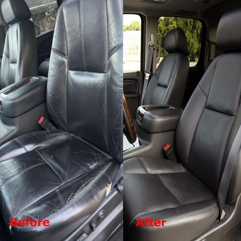 SecosAutoparts Front Driver or Passenger Top Lean Back Black Leather Seat Cover Compatible with Chevy Silverado Avalanche Tahoe Suburban GMC Sierra Yukon 2007 2008 2009 2010 2011 2012 2013 014 in Saudi Arabia