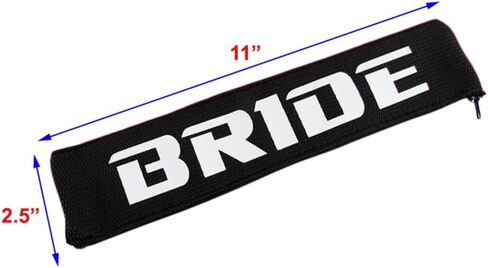 MyBrand Q1-TECH، JDM Bride غطاء حزام الأمان من القماش الناعم وسادات الكتف من القماش مادة مقعد السباق (زوج واحد) (أسود) in Saudi Arabia