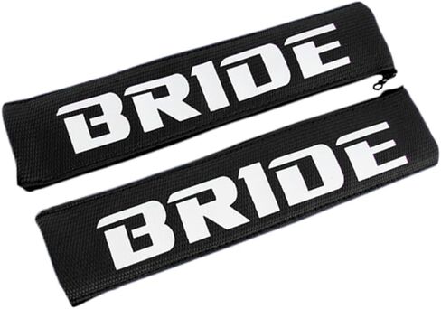MyBrand Q1-TECH، JDM Bride غطاء حزام الأمان من القماش الناعم وسادات الكتف من القماش مادة مقعد السباق (زوج واحد) (أسود) in Saudi Arabia