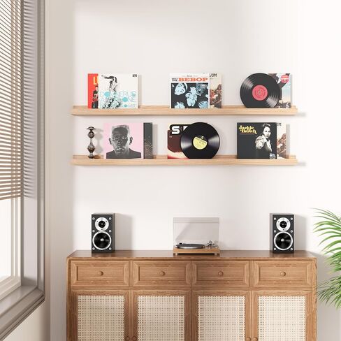 AZSKY 2pc 36in Natural Wood Floating Shelves, Country Rustic Style Wall Shelves for Kids Books, Photo Picture Ledge, Nursery Decor in Saudi Arabia