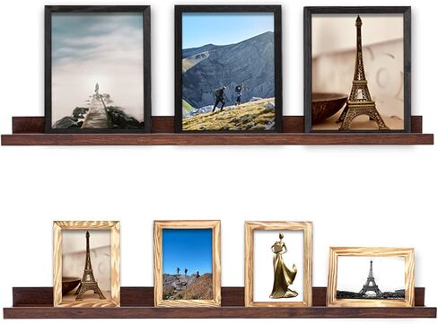 AZSKY 2pc 36in Natural Wood Floating Shelves, Country Rustic Style Wall Shelves for Kids Books, Photo Picture Ledge, Nursery Decor in Saudi Arabia