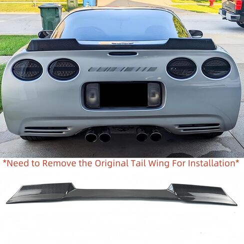 Rear Trunk Wing Spoiler Compatible with Corvette C5 1997-2004 ZR1 Extended Style Rear Trunk Lid Wing Spoiler (Carbon Fiber Print) in Saudi Arabia