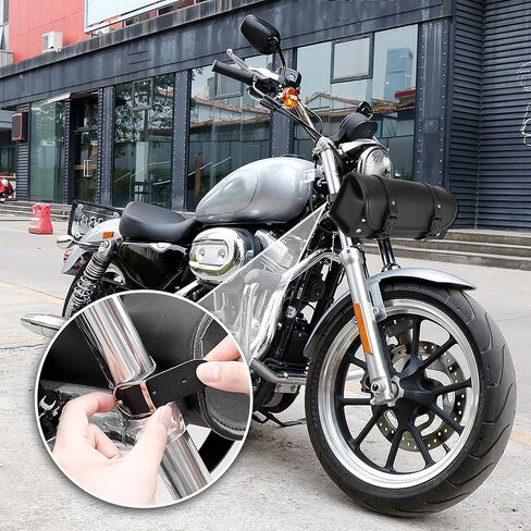 حقيبة أدوات مقود الدراجة النارية العالمية Motoforti حقيبة ركوب الدراجات مقاومة للماء من الجلد الصناعي باللون الأسود in Saudi Arabia