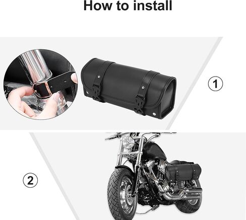 حقيبة أدوات مقود الدراجة النارية العالمية Motoforti حقيبة ركوب الدراجات مقاومة للماء من الجلد الصناعي باللون الأسود in Saudi Arabia